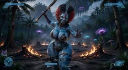 3d 3d_(artwork) ai_assisted ai_generated alien alien_girl alien_humanoid athletic athletic_female avatar:_fire_and_ash bandeau barely_clothed barely_contained beautiful big_ass bikini bikini_top black_hair blue_skin bottom_heavy braids crazy_eyes curvy evil_grin face_paint fangs female_only fight fighting_stance fire front_view halo halo_(game) halo_(series) hand_on_hip headwear high_quality high_resolution highres hourglass_figure hourglass_figured_female huge_ass james_cameron's_avatar jewelry large_ass leather lewdstein loincloth long_hair looking_at_viewer micro_bikini na'vi oiled oiled_skin parody playstation pointy_ears red_headwear revealing_clothes seductive skimpy skimpy_bikini smoke spear straps string_bikini string_panties stripes suggestive thick_thighs thighs toned tribal tribal_clothing varang varang_(avatar) voluptuous wasp_waist