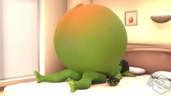 about_to_burst about_to_pop air_inflation air_pump belly_inflation big_ass big_breasts bursting close_to_bursting goblin goblin_female green_body green_hair green_skin hose_in_butt hose_inflation huge_belly imminent_bursting imminent_popping inflation popping tagme turuptis video