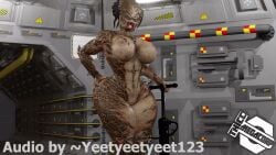 3d air_inflation air_pump alien alien_girl alien_humanoid animated belly_inflation black_hair creepy female_yautja hose_in_butt hose_inflation huge_ass huge_belly huge_breasts inflation longer_than_one_minute predator_(franchise) shorter_than_two_minutes sound tagme turuptis video yellow_body