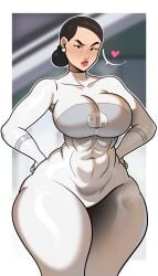1girls 2d 2d_(artwork) badblue98 debbie_grayson debbie_grayson_(viltrumite) female female_focus female_only invincible invincible_(tv_series) light-skinned_female light_skin looking_at_viewer omni-mommy postblue98 skin_tight solo thick_thighs thighs viltrumite_uniform wide_hips