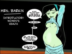 blackboard classroom clothing col_kink comic disney disney_channel female female_only human kim_possible labor miss_go nipples pregnant shego skirt solo tagme teacher