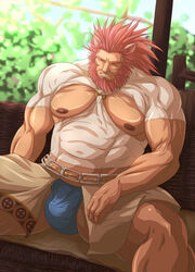 bara beard caineghis_(fire_emblem) fake_iron fire_emblem fire_emblem:_path_of_radiance fire_emblem:_radiant_dawn male_only muscular red_hair tagme