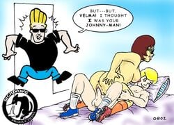 2boys cartoon_network crossover female hanna-barbera human johnny_bravo johnny_bravo_(series) jonny_quest jonny_quest_(series) male nipples pussy scooby-doo sex straight vaginal_penetration velma_dinkley