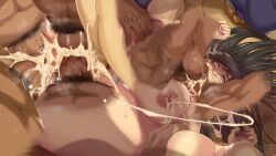 6+boys anal brown_hair cum cum_in_ass cum_in_mouth cum_in_nose cum_in_pussy double_anal double_oral double_vaginal fellatio female gang_rape gemuo group_sex irrumatio japanese_clothes lactation long_hair miko multiple_anal multiple_boys multiple_vaginal nagomi_ikuranokami oral satomori_no_miko_daisshou_sanjo_sakura_hen triple_penetration vaginal_penetration