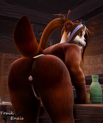 anal anus blizzard_entertainment breasts brown_fur brown_hair female female_only green_eyes inside naked naked_female nude nude_female pandaren pussy sakura_(toxik_enzis) table toxik_enzis vulva warcraft white_fur world_of_warcraft