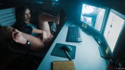 3d 4k anasulewds aroused aroused_face ashley_graham black_penis blacked_clothing blonde_female blonde_hair blue_eyes clothing computer computer_monitor desktop electronics feet feet_up female female_fox female_masturbation fingering grace_ashcroft grace_ashcroft_(fbi_outfit) grace_ashcroft_(julia_pratt) hi_res high_heels highres huge_cock human large_penis legs_apart legs_up masturbation no_pants office office_chair office_lady pale-skinned_female pale_skin panties panties_around_one_leg partially_clothed penis_only resident_evil resident_evil_4 resident_evil_4_remake resident_evil_9:_requiem screen shoe_dangle watching_porn website