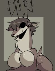 anthro antlers big_breasts breasts deer featureless_breasts female thick_thighs wide_hips xarop77
