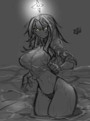 1girls breasts canor_(deepwoken) clothing deepwoken klaris_llfiend_(deepwoken) panties partially_clothed roblox roblox_game robloxian shigezie shirt_lift sketch source_request stomach tagme thick_thighs thighs water wet wet_body