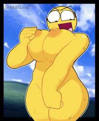 1girls 2025 2d 2d_(artwork) absolutely_nothing_on alternate_version_available angry_expression angry_eyebrows areolae artist_name awesome_face big_breasts breasts color colored completely_naked completely_naked_female completely_nude completely_nude_female covering_pussy digital_drawing_(artwork) digital_media_(artwork) emoji_(race) epic_face female female_only microsoft microsoft_windows naked naked_female nipples nude nude_female solo solo_female srrealleaf sweat sweatdrop windows_xp yellow_body yellow_skin