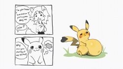 1ambiguous 1female ambiguous_gender animal_ears animated belly belly_bulge belly_button big_belly bigger_prey blush blush_lines comic comic_page female female_pred feral feral_pokemon furry furry_oc hand_imprint hungry_inco implied_digestion implied_vore oral_vore pikachu pokemon pokemon_(species) round_belly safe_vore smaller_female smaller_pred soft_vore speech_bubble squirming_gut struggling struggling_prey thought_bubble vore