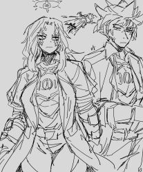 1boy 1girls akira_(deepwoken) canor_(deepwoken) clothed deepwoken etrean_(deepwoken) fully_clothed klaris_llfiend_(deepwoken) roblox roblox_game robloxian shigezie sketch source_request tagme