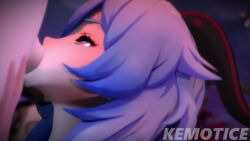 animated big_breasts blowjob blue_hair boobjob cum_on_breasts cum_on_face cum_outside ganyu_(genshin_impact) genshin_impact horns kemotice paizuri pov sound tagme video