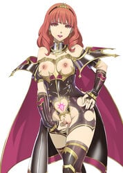 1girls alternate_version_at_source alternate_version_available belly_button celica_(fire_emblem) clothed corruption female female_only fingering fingering_self fire_emblem fire_emblem_echoes:_shadows_of_valentia fire_emblem_gaiden gloves gozaru lipstick masturbation midriff navel nintendo nipple_clamps nipple_clips pubic_tattoo purple_lipstick red_hair revealing_clothes shoulder_pads smiling solo tattoo thighhighs touching_self vaginal_penetration white_panties
