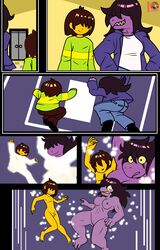 1boy 1girls absurd_res clothed_female clothed_male clothing comic completely_naked completely_nude completely_nude_female completely_nude_male deltarune disappearing_clothes duo embarrassed embarrassed_nude_female embarrassed_nude_male exhibitionism female genitals hi_res human humanoid kris_(deltarune) male male/female mammal moon_pearl naked naked_female naked_male nude nude_female nude_male public public_nudity pussy succubi_samus suddenly_naked susie_(deltarune) video_games wardrobe_malfunction