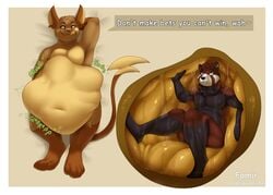 absurd_res after_vore anthro belly big_belly dialogue digestion_noises duo hi_res internal male male_pred male_prey nintendo nude oral_vore pokémon_(species) pokemon pokemon_(species) raichu ruchex_(character) thebestvore video_games vore