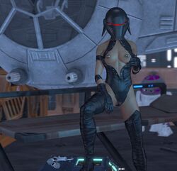 1girls 3d astromech_droid black_boots boots breasts caboose_sky dominatrix female female_solo helmet human inquisitor inquisitor_(star_wars) jedi:_fallen_order lightsaber mistress nipple_piercing partially_clothed partially_clothed_female second_sister solo star_wars thigh_boots trilla_suduri