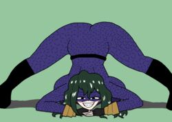 1girls artist_request ass ass_up big_ass big_breasts big_butt blush blushing bodysuit class_1b faceless_male female female_focus female_only green_eyes hair_between_eyes hero_outfit_(mha) jack-o_pose long_hair looking_at_viewer messy_hair muscular my_hero_academia orgasm purple_outfit purple_scales spread_legs sweat sweatdrop tight_clothing tokage_setsuna