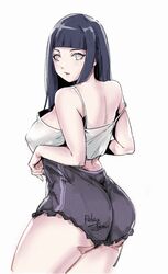 1girls ass ass_focus big_ass big_breasts big_butt blue_hair booty_shorts busty clothed clothed_female clothing crop_top dat_ass erect_nipples erect_nipples_under_clothes female female_only fully_clothed human hyuuga_hinata large_ass large_breasts long_hair looking_at_viewer looking_back naruto naruto:_the_last naruto_(series) naruto_shippuden nipple_bulge pale-skinned_female pale_skin pinup pose posing purple_eyes relaxjon short_shorts shorts shounen_jump skimpy skimpy_clothes sleeveless sleeveless_shirt solo standing tank_top thick_thighs thighs voluptuous