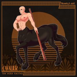 1:1 abs angry bald balls bara_tiddies bara_tiddy barazoku black_body black_fur black_tail blue_eyes cavalier_(pholus_reborn) centaur equid equid_taur equine erect_nipples european_mythology frankly-art fur genitals greek greek_mythology hi_res hooves humanoid humanoid_taur invalid_tag male male_only mammal mammal_taur moobs muscular mythology nipples pholus_reborn pursed_lips shaved_head solo staff taur