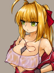 1girls absurd_res fate/extra fate/grand_order fate_(series) female highres nero_claudius_(fate) steamingtofu sweat sweatdrop sweaty