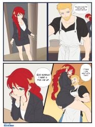 rwby ibanews1 tagme comic english english_text 1girls 1boy jaune_arc pyrrha_nikos