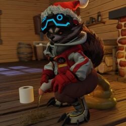rocket raccoon from christmas by camseven