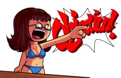 1girls ai ai_assisted ai_generated angry bikini clothing flipline_studios lawyer papa_louie quinn_(papa_louie)