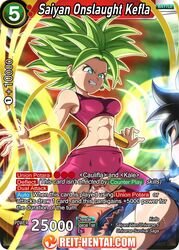 black_hair blonde_hair blue_eyes cowgirl_position cum cum_in_pussy dragon_ball dragon_ball_super english english_text goku green_hair kefla legendary_super_saiyan male/female reit shounen_jump son_goku super_saiyan super_saiyan_2 tagme tcg teenage_girl teenager trading_card trading_card_game ultra_instinct watermark