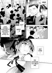 1boy 1boy1girl 1girls black_and_white censor_bar censored comic crying crying_with_eyes_open dripping english_text female female_penetrated forced from_behind from_behind_position glasses ichitaka imminent_rape imminent_sex male male/female male_penetrating manga multiple_boys netorare penetration penis public pussy pussy_juice rape scared school_uniform schoolgirl sex straight tear tears text train vagina vaginal_penetration vaginal_sex watching wet