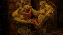 1girls 2boys 3d artist_request ciri dungeon extrople female forced male monster ogre orc rape slave tagme the_witcher_(series) throh'gar