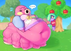 ... animal_crossing belly bottomless breasts fat female huge_belly marina_(animal_crossing) mysterydad nintendo octopus video_games