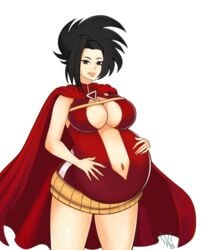 1girls big_breasts breasts cleavage female female_only huge_belly large_breasts momo_yaoyorozu my_hero_academia pregnant rabidbunny ready_to_pop