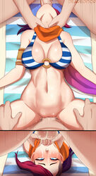 1girls 2boys balls big_breasts blue_eyes breasts deareditor deepthroat face_fucking fellatio female fiora_laurent human irrumatio league_of_legends light-skinned_female light-skinned_male light_skin male male_pov missionary_position mmf_threesome on_back oral penis pool_party_fiora pool_party_series pov sex spitroast straight swimsuit threesome throat_swabbing vaginal vaginal_penetration vaginal_sex