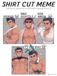 1boy 1male 2021 abs bara biceps black_hair boob_window bunny_girl embarrassed gay happy inner_sideboob little_mac male_boobs male_breasts male_only man_boobs manboobs milkiato muscular_male nintendo nipples punch_out seductive_eyes shirt_cut_meme sidepec triceps underpec white_shirt