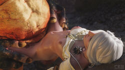 3d belly_bulge cd_projekt_red ciri deep_penetration monster sex stomach_bulge tattoo the_witcher_(series) the_witcher_3:_wild_hunt troll vaginal_penetration white_hair witcherres