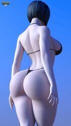 1girls 3d 3d_(artwork) back_view big_ass big_breasts bikini black_bikini dat_ass dc dc_comics female female_only forehead_jewel fortnite goth goth_girl looking_forward rachel_roth raven_(dc) raven_(fortnite)_(dc) swimsuit teen_titans wotm8h8