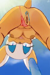 2:3 anthro anus ass bat bikini bikini_bottom breasts chiropteran clothed clothing female food genitals hi_res jetfrozen low-angle_view mammal nipples popsicle pussy rouge_the_bat sega solo sonic_(series) sonic_the_hedgehog_(series) suntan swimwear tan_line topless