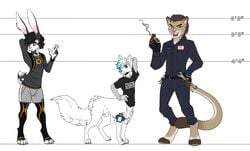 alyx_mcconville_(character) animal_genitalia anonymous_artist anthro canid canid_taur canine canine_taur cigarette clothed clothing comparing cougar felid feline fox fox_taur fully_clothed genitals group hi_res lagomorph linden_mcconville_(character) male mammal mammal_taur medical_instrument oliver_mcconville_(character) piercing scientific_instrument sheath tagme taur tools wrench