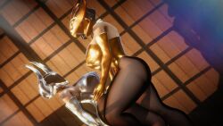 2girls 3d 3d_(artwork) ass breasts bungie bunnysuit destiny_(game) destiny_(video_game) destiny_2 elbow_gloves female female_only gloves guardian_(destiny) helmet legs leotard pantyhose shiny sonicfreak thick_ass thick_thighs thighs titan_(destiny) voluptuous waist_grab warlock_(destiny) yuri