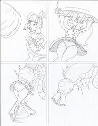 1girls aaronsimpson8 ass bangs big_ass big_butt big_tail blunt_bangs boots bubble_ass bubble_butt cell_(dragon_ball) clenched_teeth comic crossover curvaceous curvy curvy_body curvy_female curvy_figure curvy_hips dat_ass dragon_ball dragon_ball_z earrings fat_ass female huge_ass huge_butt huge_tail laugh laughing legend_quest long_hair long_sleeves panties ponytail scared shiny shiny_ass shiny_skin skirt socks stockings struggle struggling tail tail_bondage tail_bulge tail_vore teodora_villavicencio thick_hips thick_thighs vore weird_crossover white_skin