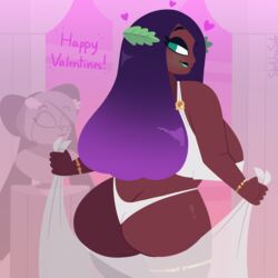 ancient_greece ass ass_cleavage bubble_butt butt_crack marina_(splatoon) nintendo seductive seductive_look seductive_smile splatoon splatoon_2 thesketchyside valentine's_day