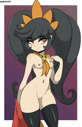 1girls ashley_(warioware) bigdeadalive black_hair black_legwear black_thighhighs breasts goth long_hair looking_to_the_side mario_(series) nintendo nude patreon pussy questionable_consent red_eyes sidelocks skull_necklace small_breasts stockings tagme teenager thighhighs twintails very_long_hair wario_(series) warioware witch