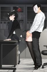 1boy adult_and_teenager age_difference arona's_sensei_doodle_(blue_archive) black_hair black_jacket blazer blue_archive breasts chair clothed_sex clothes_lift clothes_pull desk female fit_female from_side halo high_heels highres indoors jacket jjanda large_breasts leaning_forward light-skinned_female long_hair mature_male millennium_science_school_student office office_lady older_male older_penetrating_younger open_mouth pantyhose pantyhose_pull red_eyes rio_(blue_archive) seminar_(blue_archive) sensei_(blue_archive) sex sex_from_behind skirt skirt_lift straight teacher_and_student teenage_girl teenager tiptoes trembling vaginal_penetration very_long_hair wide-eyed younger_female