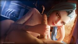 1boy 1girls blue_hair captain_hotdog cock faceless_male female female_focus hand_on_head hand_on_penis handjob jinx_(league_of_legends) league_of_legends light-skinned_female light-skinned_male light_skin looking_at_partner naked nude nude_female nude_male pale-skinned_female pale-skinned_male pale_skin penis penis_out smile smug smug_face tattoo