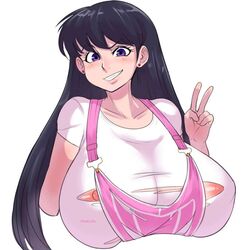 1girls big_breasts bishoujo_senshi_sailor_moon black_hair breasts brown_hair bustl busty cleavage clothed clothing confused confused_look confusion curvy dark_hair earrings erect_nipples erect_nipples_under_clothes exposed_nipples female female_focus female_only giant_breasts happy huge_breasts large_breasts long_hair looking_at_viewer nipples open_mouth overalls peace_sign pinkkoffin purple_eyes rei_hino small_clothes smile smirk solo solo_female t-shirt tight_clothes tight_clothing tight_fit torn_clothes torn_clothing torn_shirt very_long_hair white_shirt