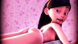 1girls 3d animated ass ass_shake black_hair completely_naked completely_nude completely_nude_female disney ducktape ducktapeani female female_only female_solo korbendallas laying_down laying_on_stomach long_hair looking_at_viewer nipples no_sound nude nude_female on_stomach open_mouth pixar purple_eyes sfm solo solo_female source_filmmaker teeth the_incredibles tongue tongue_out twerking video violet_parr