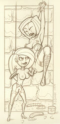 ann_possible bivouac bondage disney female female_only human kim_possible kimberly_ann_possible monochrome mother_and_daughter multiple_females nipples straight_hair yuri