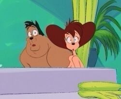 1boy 1girls 2023 bathtub canon_couple caught disney female goof_troop husband_and_wife larger_male_smaller_female male milf obese_male overweight peg_pete peter_pete_sr. shocked_expression size_difference surprised surprised_expression surprised_look thehumancopier walk-in walked_in_on