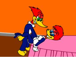 2d_animation alekbunny animated avian blue_eyes blue_feathers green_eyes the_woody_woodpecker_show winnie_woodpecker woodpecker woody_woodpecker