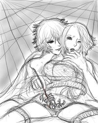 female human male monochrome naruto sakura_haruno sasori sketch straight tagme